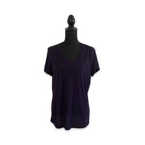 Nike Loose Fit Dri-Fit V-Neck T Shirt Athletic Loose Fit Purple Sz L